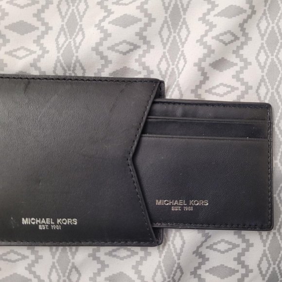Michael Kors black leather wallet with card holder and pocket. NWOT - Picture 5 of 5